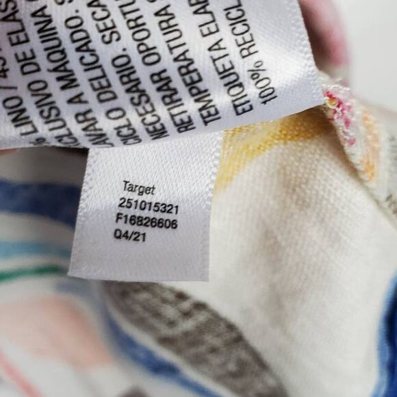 Tabitha Brown x Target XS Linen Blend Botanical Print Puff-Sleeve Mini Dress NWT - Picture 8 of 8